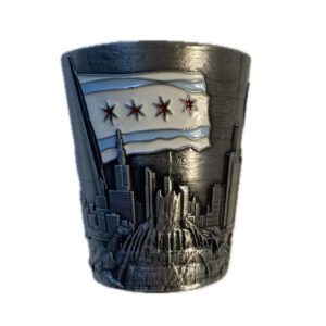 Chicago flag metal shot glass