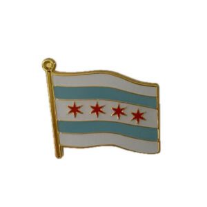Chicago flag pin