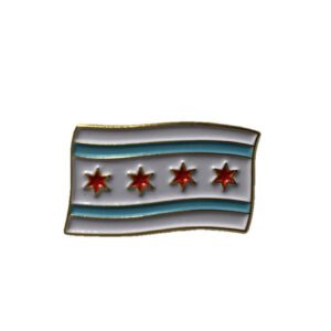 Chicago flag enamel pin