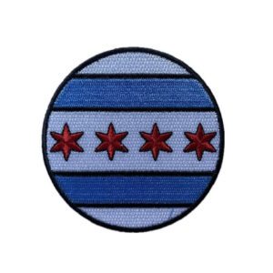 Chicago flag round patch