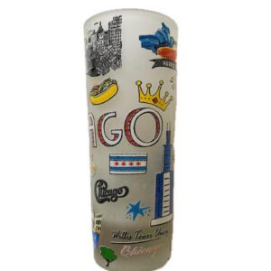 Chicago frosted long shot glass with color details 1