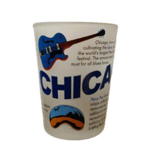 Chicago frosted shot glass with color details 3