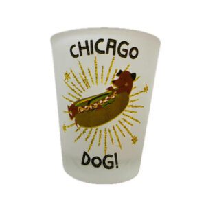 Chicago hot dog frosted shot glass