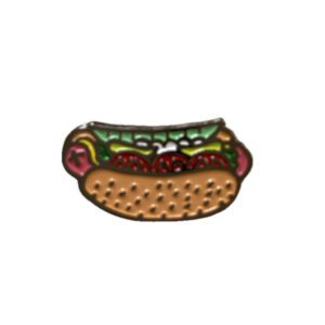 Chicago hotdog enamel pin