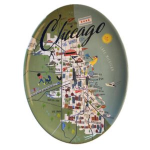 Chicago neighborhood map large tray