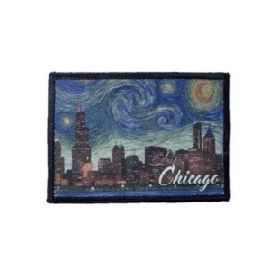 Chicago stary night iron on patch