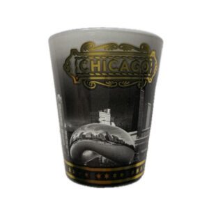 Chicago storm night shot glass