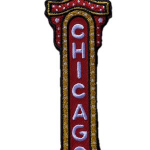 Chicago theater sign embroidery iron on patch 1.5 inch x 4.5 inch