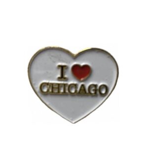 I heart Chicago pin white