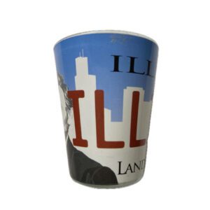 Illinois land of Lincoln wrap shot glass