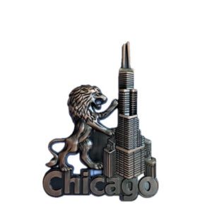 Chicago art institute lion Willis tower metal magnet