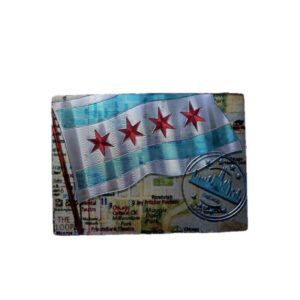 Chicago flag reflective foil magnet 2