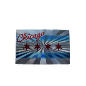 Chicago flag reflective foil magnet
