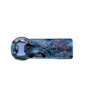 Chicago reflective enamel metal bottle opener magnet 5