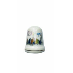 Chicago skyline printed ceramic thimble