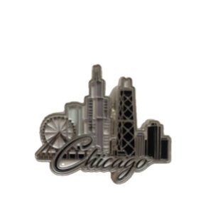 Chicago skyline small metal magnet