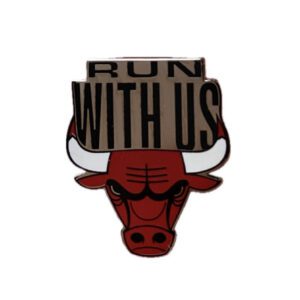 Run with us Chicago Bulls logo pin