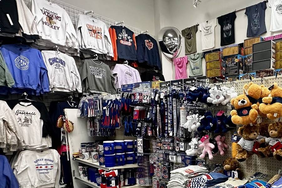 Events and bulk orders: Chicago apparel wall at Souvenir City Chicago